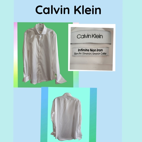 Calvin Klein Other - CALVIN KLEIN MEN'S  WHITE INFINITE NON IRON DRESS SHIRT, SIZE 16